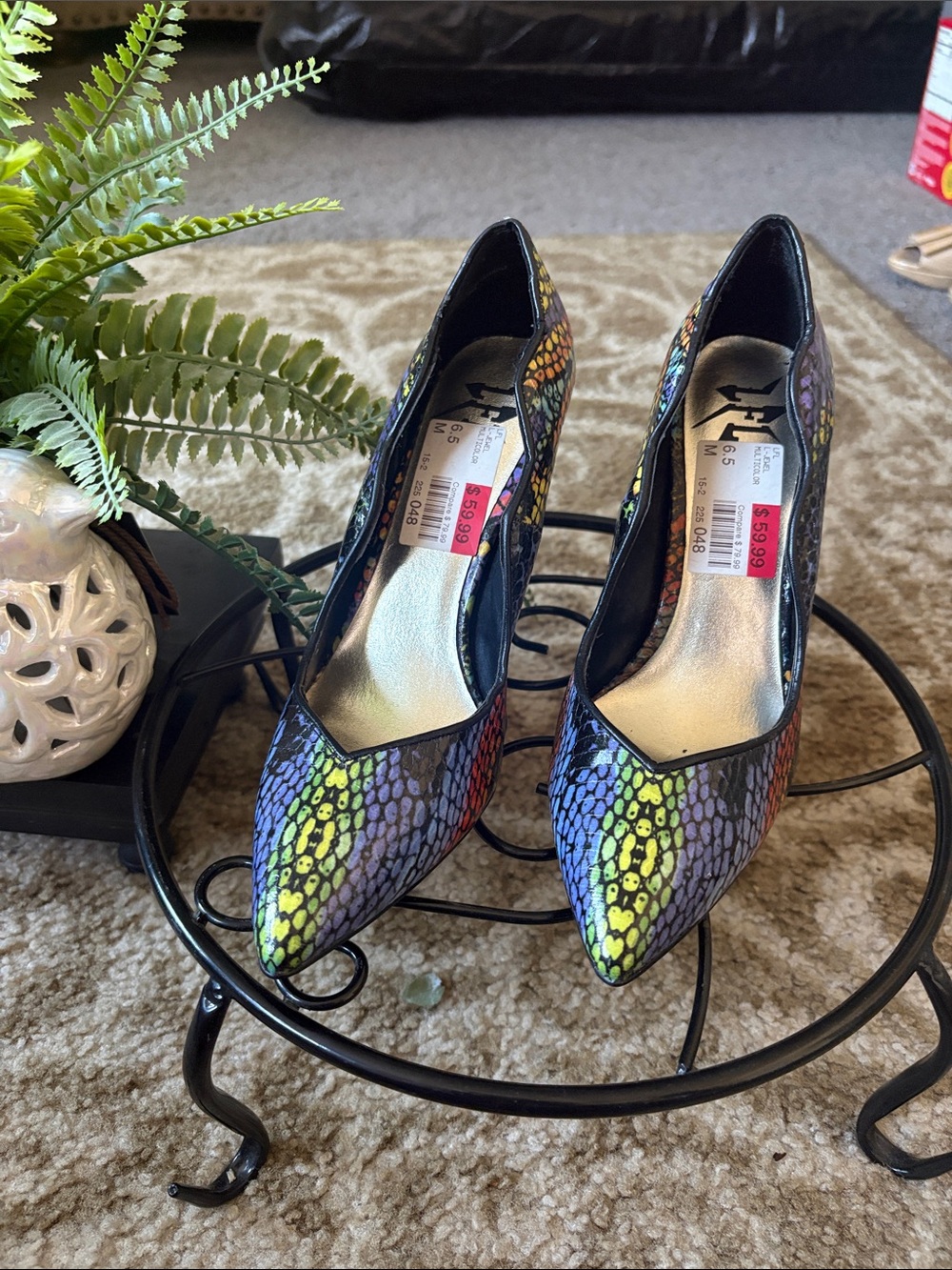LFL by Lust for Life Multicolor Snake-Print Pointed Toe Pumps